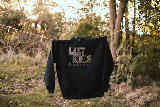 Lazy Girls Black Glitter Appliqué