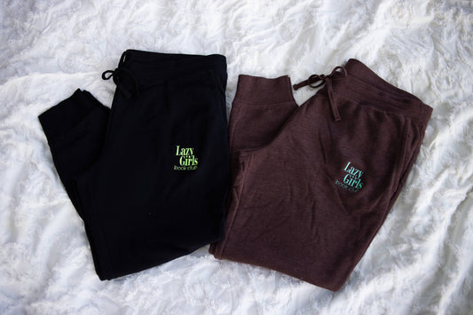 Lazy Girls EMBROIDERED LOGO CHOCOLATE JOGGERS