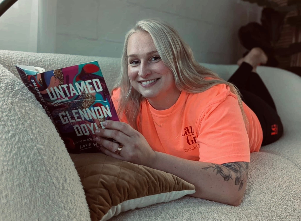 LG Book Club Tee-Neon Red Orange