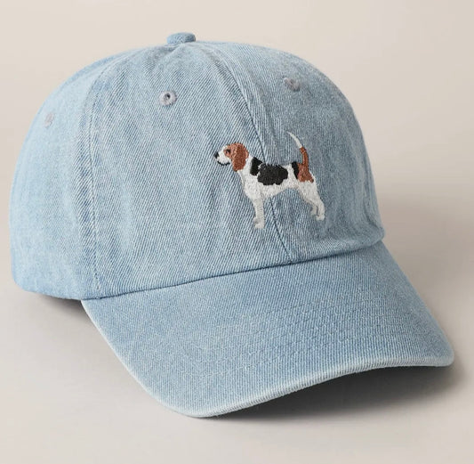 Denim- embroidered BEAGLE hat