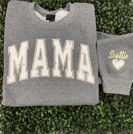 MAMA Appliqué Embroidered Sweatshirt