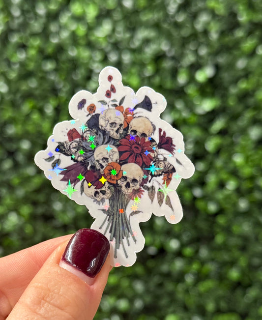 SKULL FLOWER BOUQUET STICKER