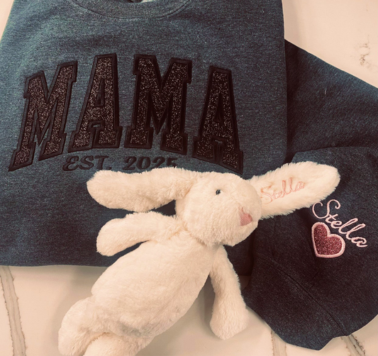 Mama Glitter Appliqué Sweatshirt