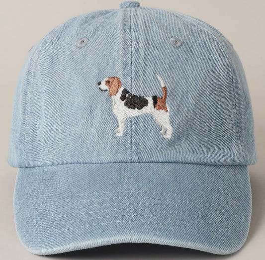 Denim- embroidered BEAGLE hat