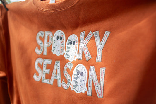 Spooky Season Appliqué Crew- Burnt Orange