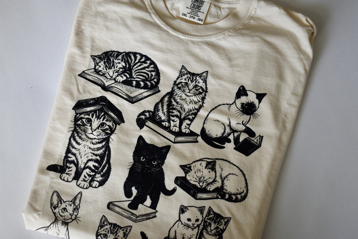 Cats & Books- PRINTED