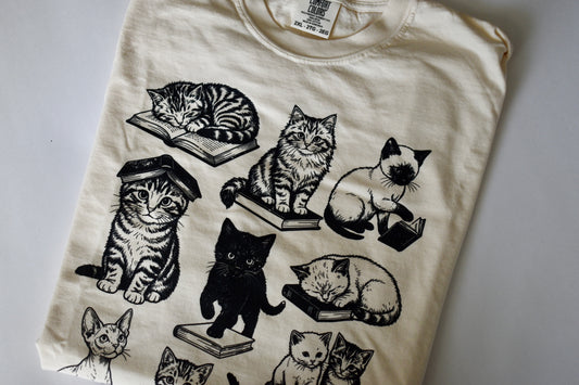 Cats & Books- PRINTED