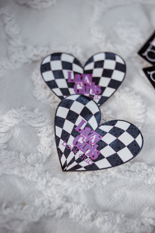 LGbc heart checkered HOLO STICKER