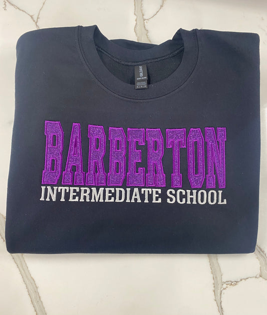 BARBERTON Glitter Appliqué Crew