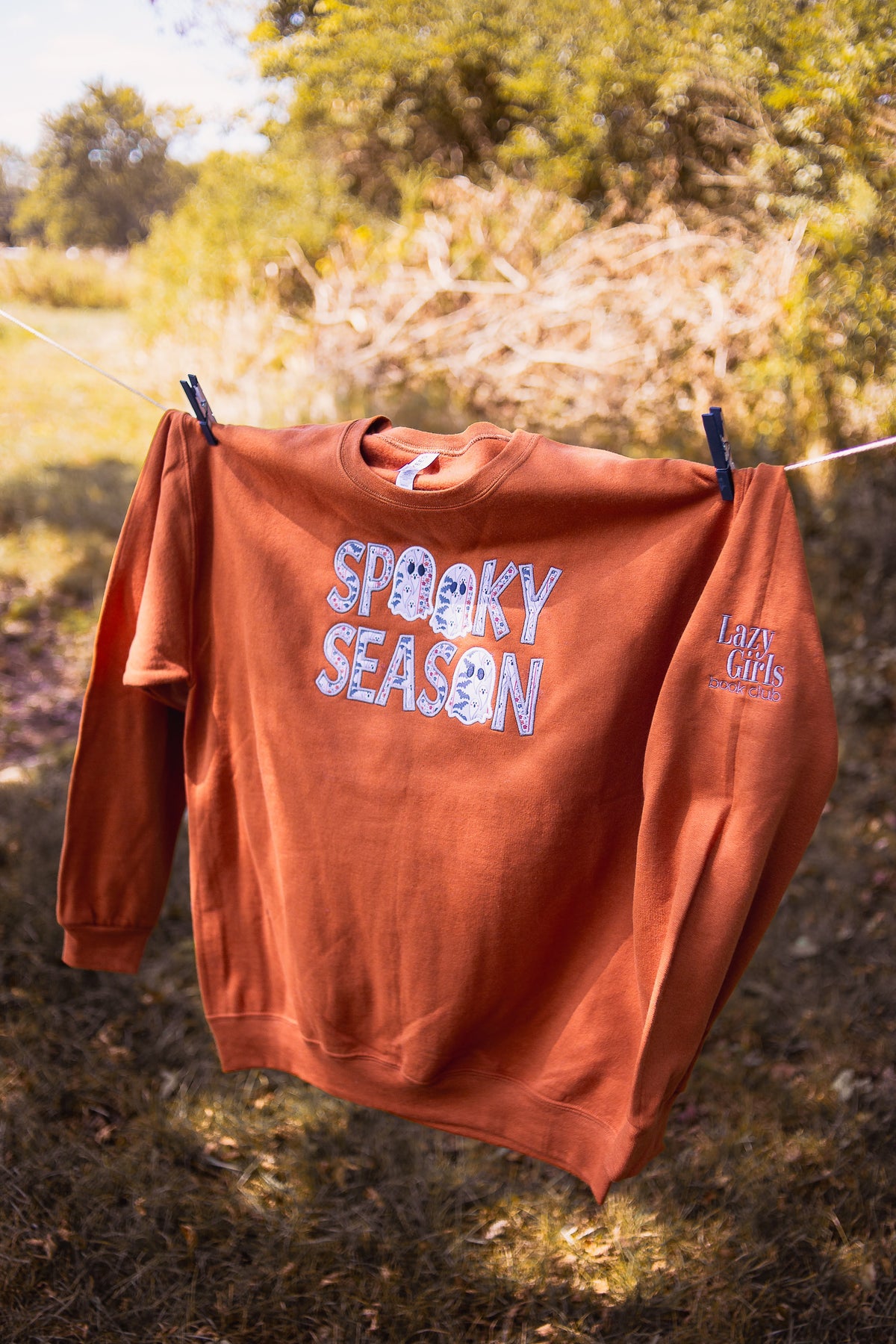 Spooky Season Appliqué Crew- Burnt Orange