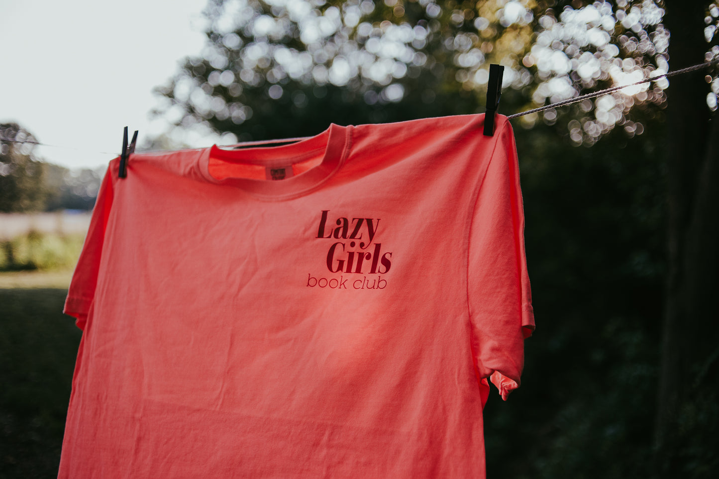 LG Book Club Tee-Neon Red Orange