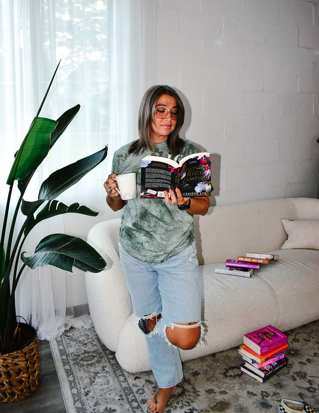 LG Book Club Tee- Fern Splash