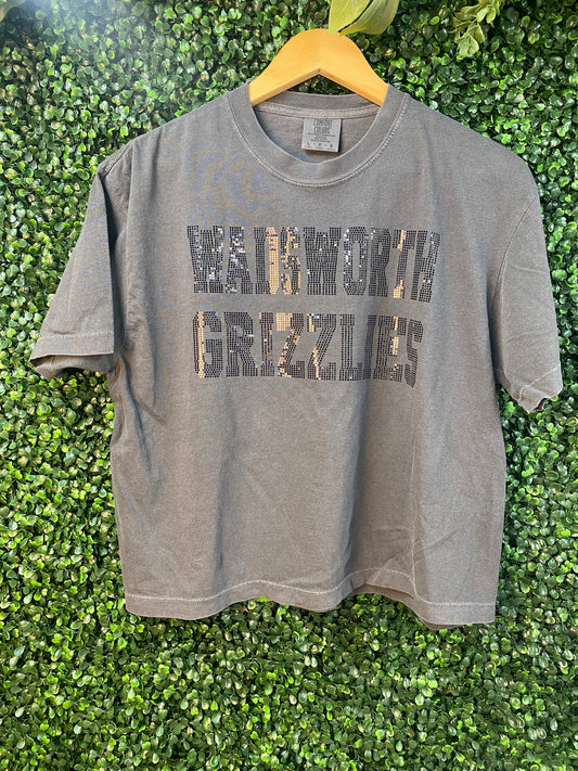 WADSWORTH GRIZZLIES Sparkle Crop (Pepper)