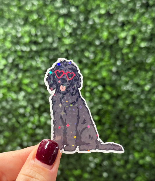 GOLDEN DOODLE (black) STICKER