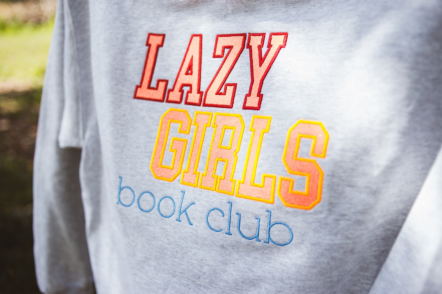 Lazy Girls Coral Glitter Appliqué