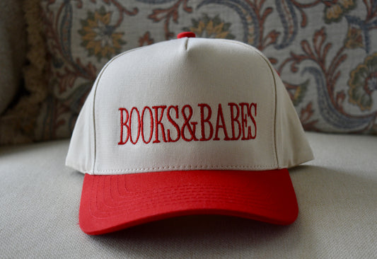 Books&Babes RED- EMB HAT