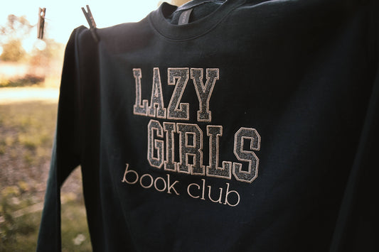 Lazy Girls Black Glitter Appliqué