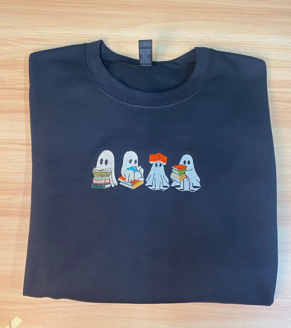 GHOSTY BOOK Embroidered Crew