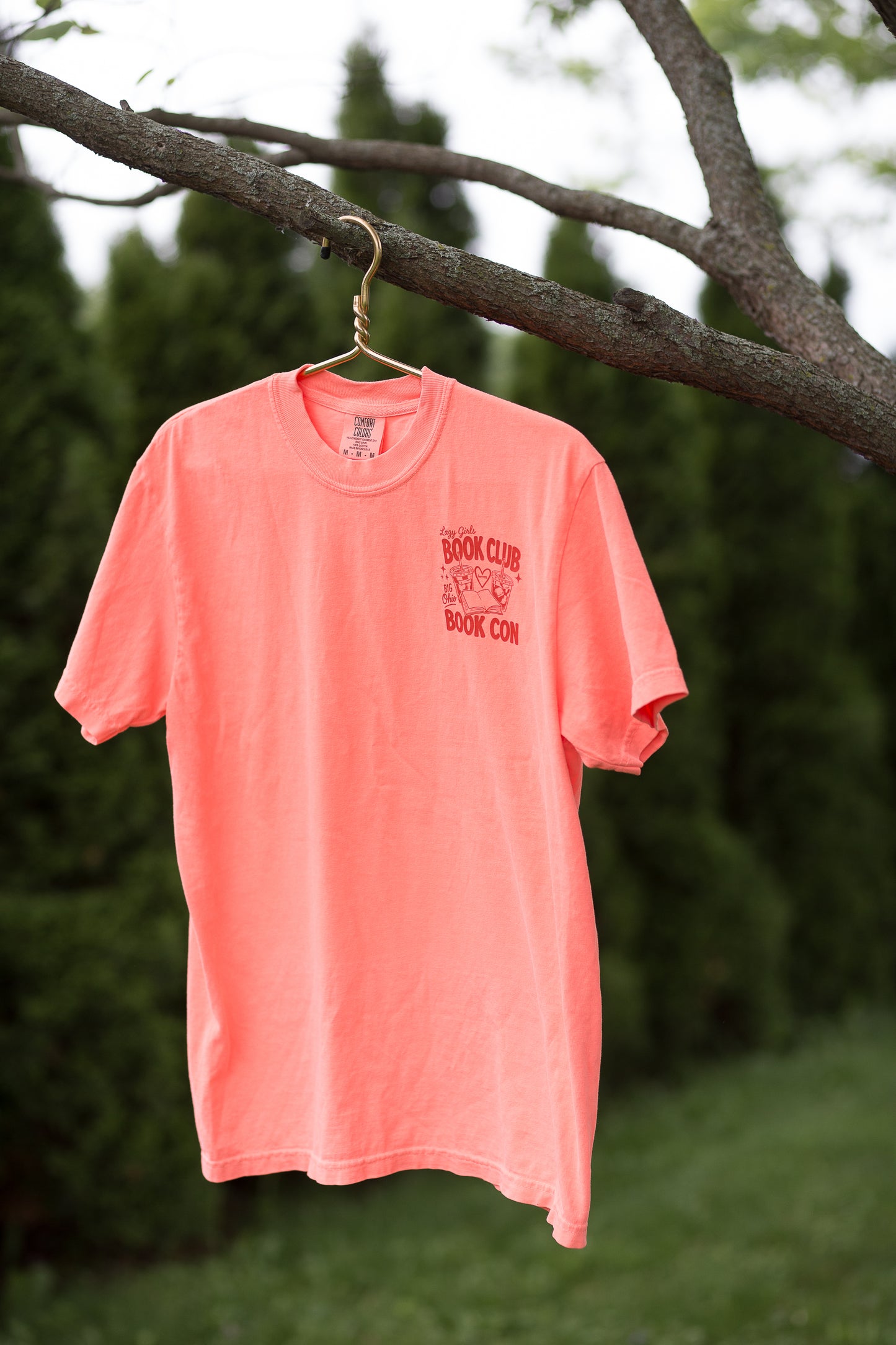 BOOK CON TEE-Neon Red Orange