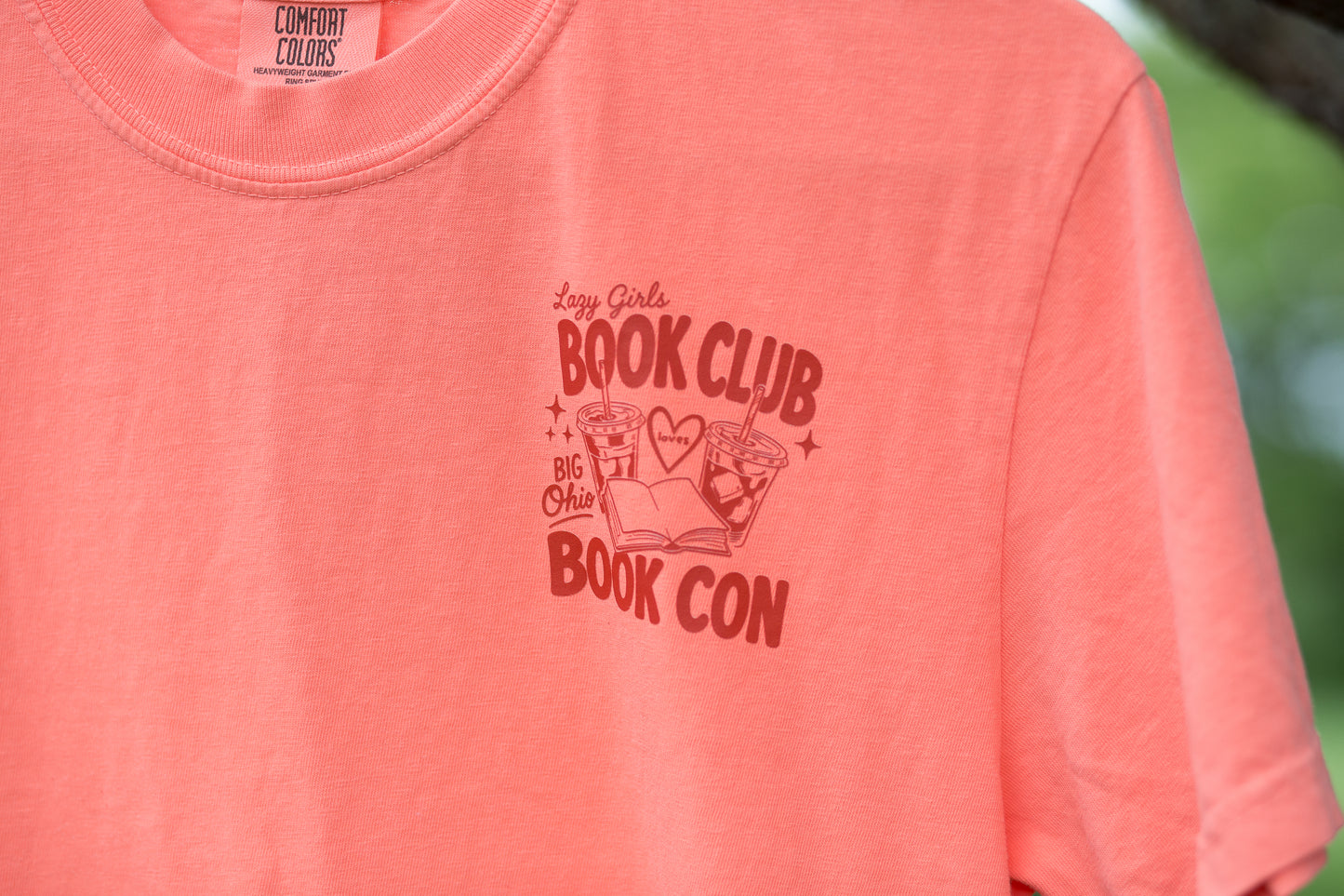 BOOK CON TEE-Neon Red Orange
